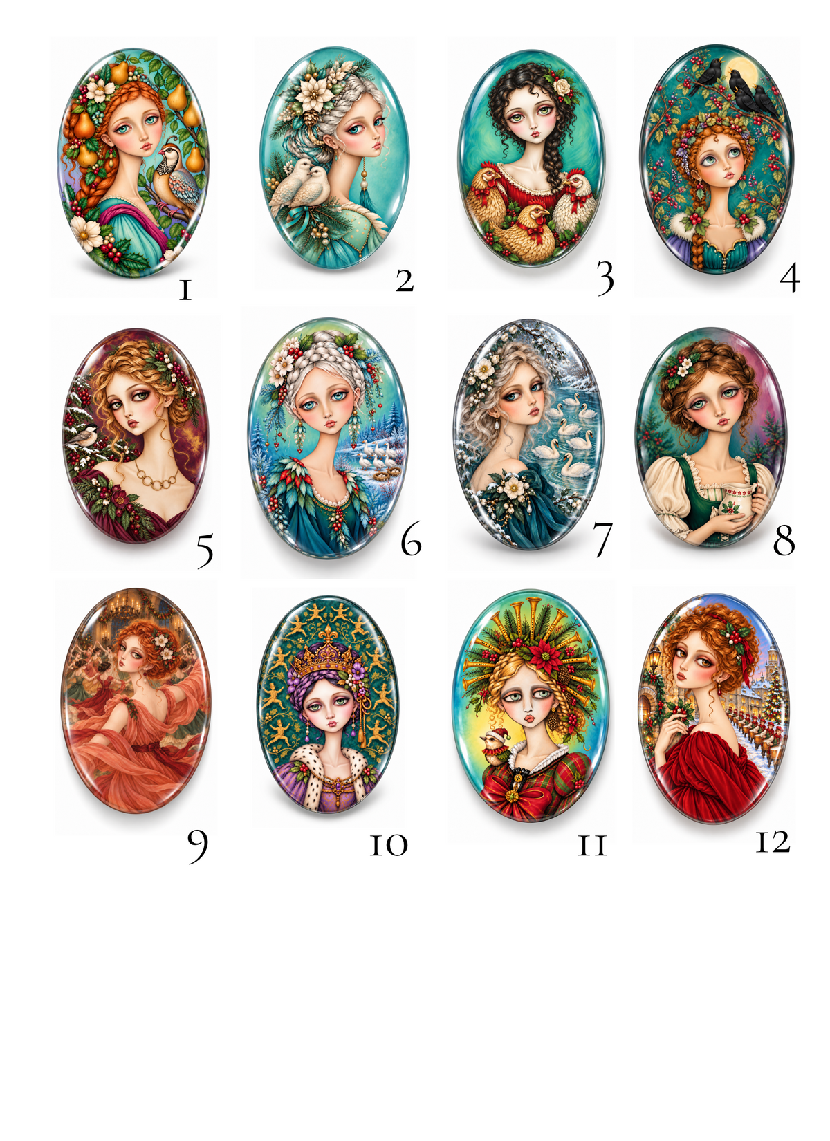 12 Days Of Christmas Ovals