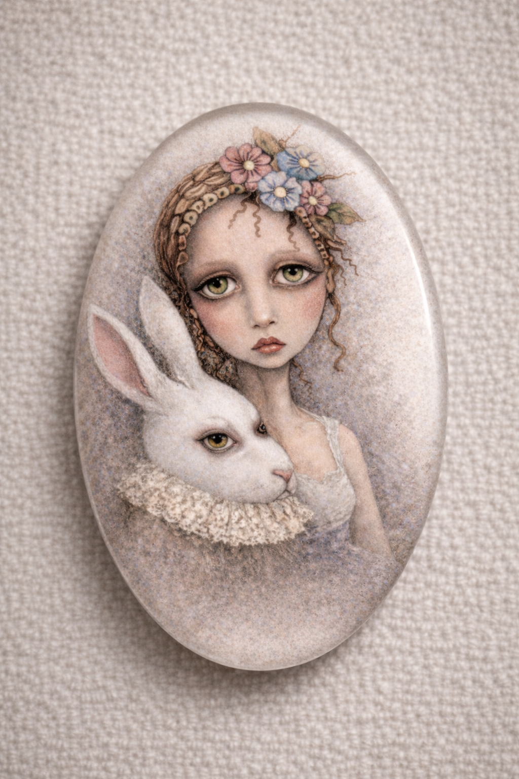 Girl and Rabbit Oval