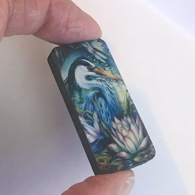 Blue Heron Domino Shape