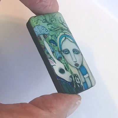 Alice and White Rabbit Domino Shape