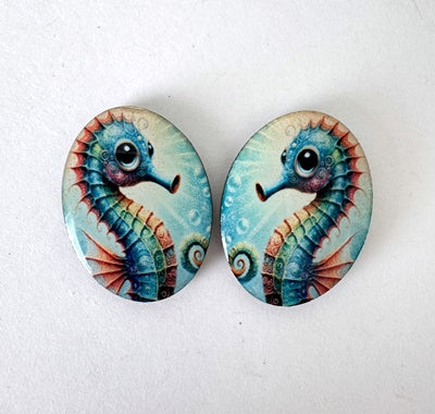 Seahorse Mini Oval Pair