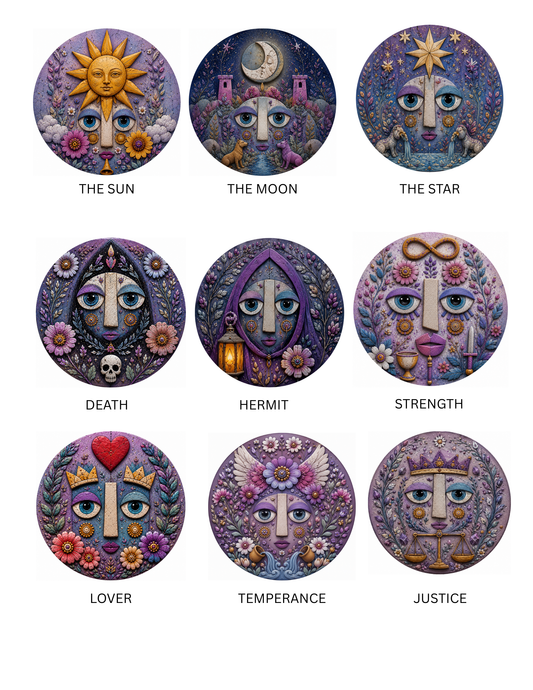 Tarot Card Inspired round cabochons