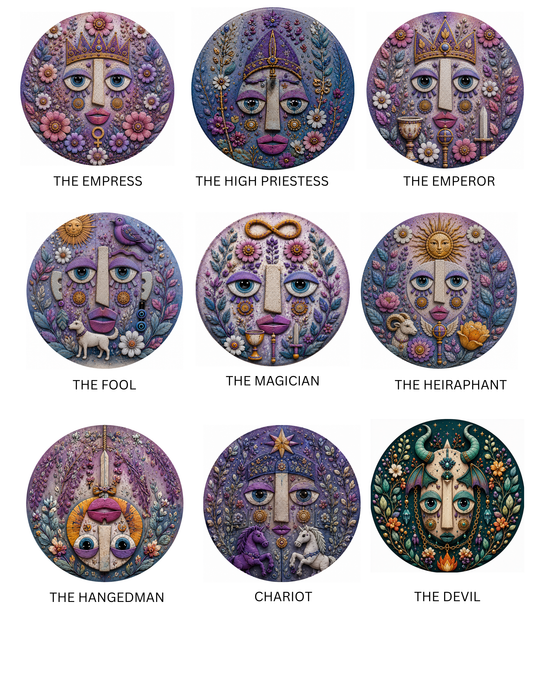 Tarot Card Inspired round cabochons