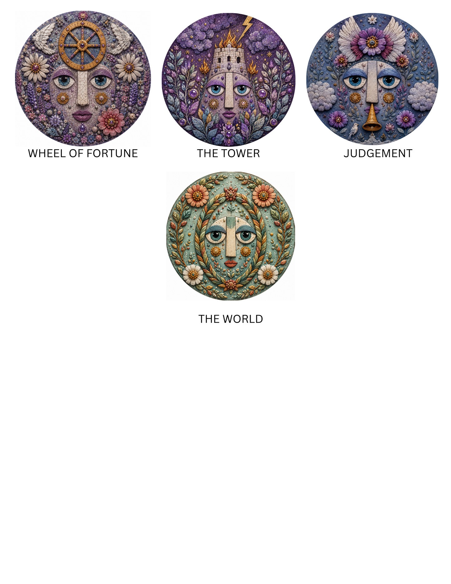 Tarot Card Inspired round cabochons