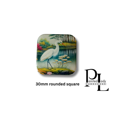 White Egret 30mm square