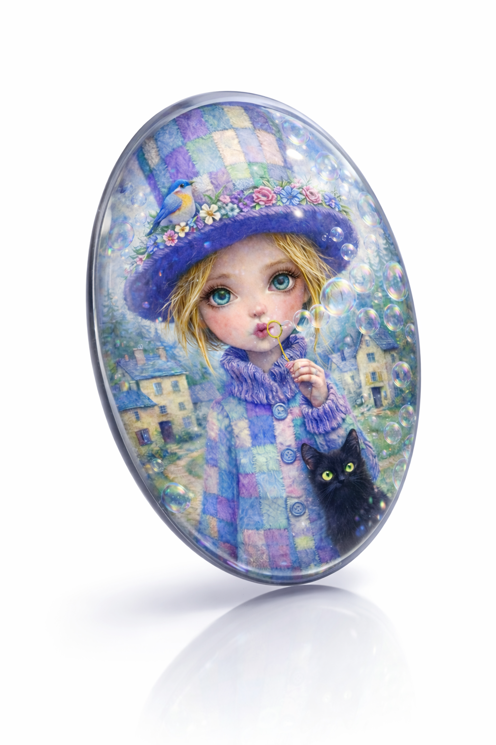 Blowing Bubbles Oval Cabochon