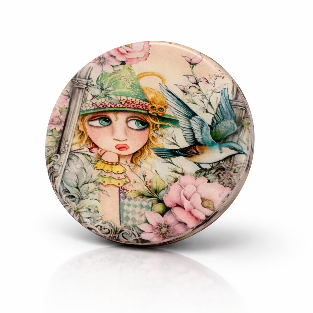 Where The Swallow Sings 2” round resin