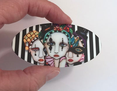 Harlequin Stripes Large Oval