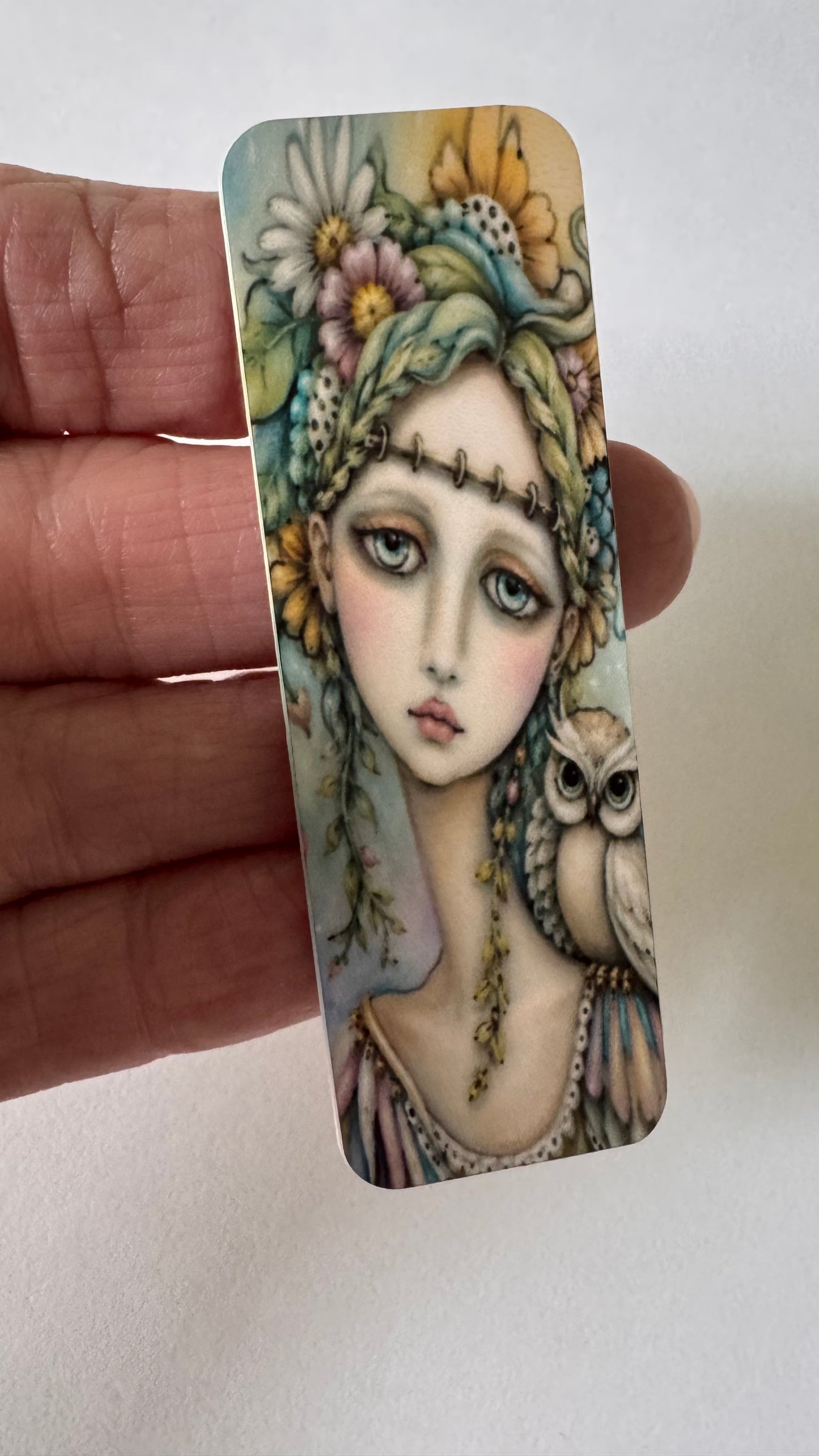 Lady and owl 2 long rectangle