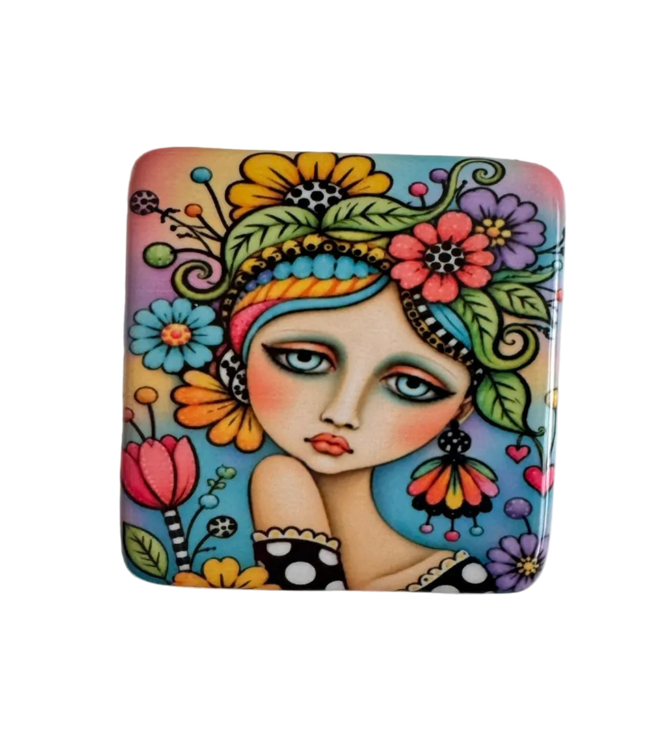 Floral Beauty 2 inch Square