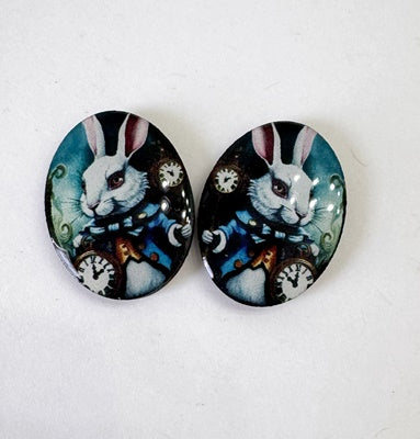 White Rabbit Mini Oval Pair
