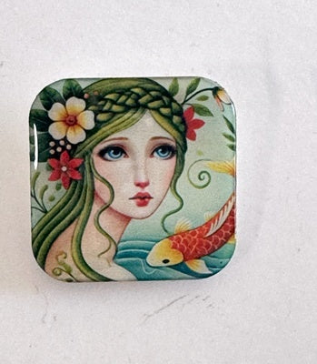 Mermaid and Koi 30mm square