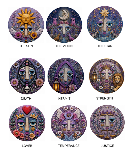 Tarot Card Inspired round cabochons